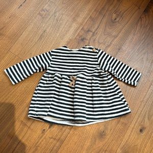 Beans Barcelona Baby Girl Striped Dress / 6-9 months black & white soft fleece